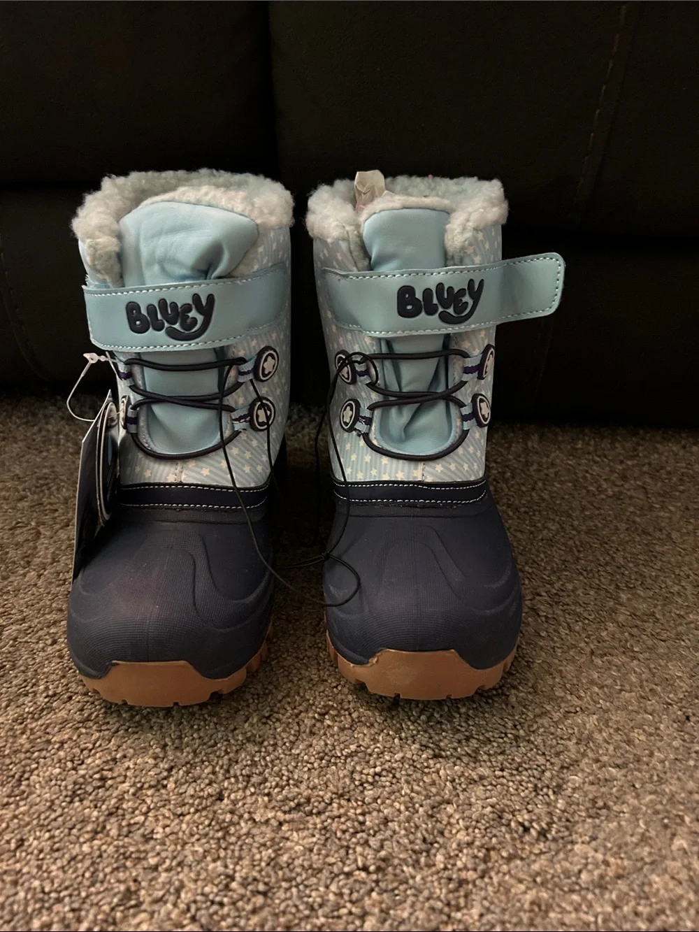 Kids Bluey Winter Snow Boots with Fleece Lining. Rated for -20 C